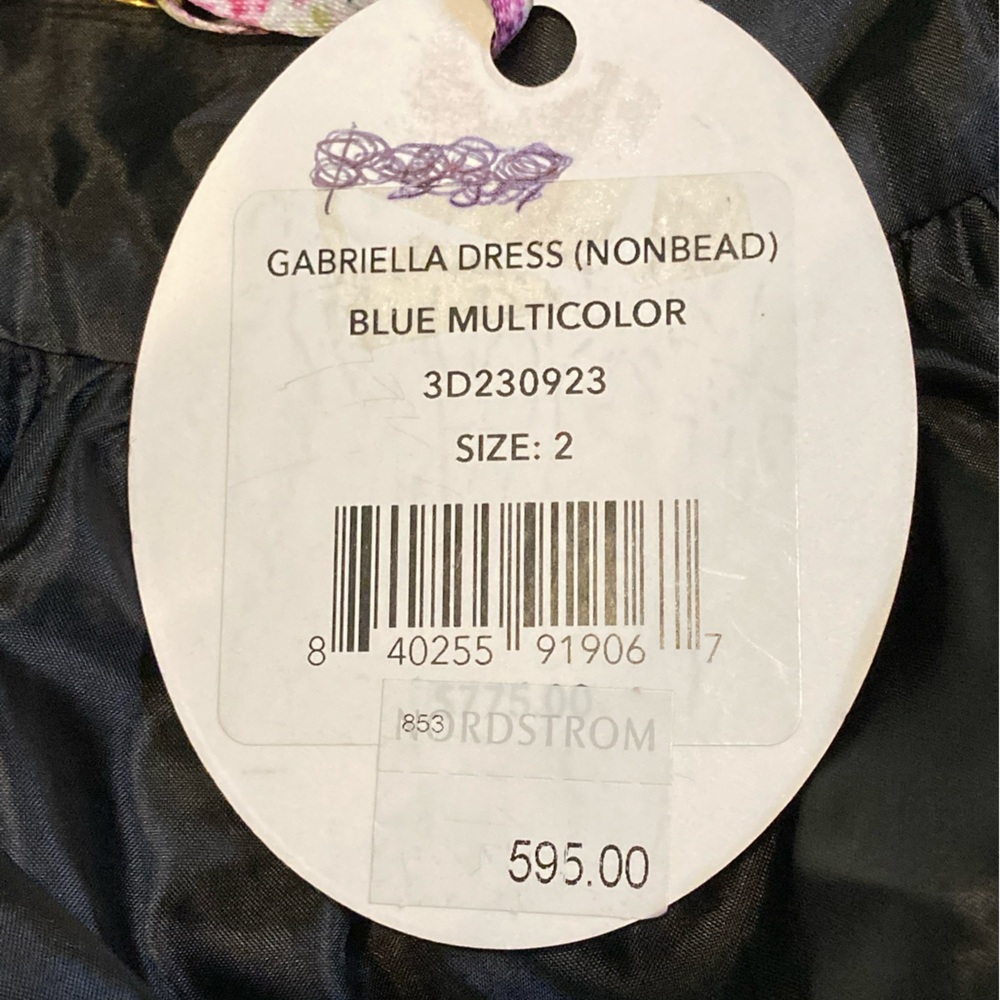 NWT Autumn Adeigbo Blue Multicolor Gabriella Dress - Sz 2 - Picture 7 of 9